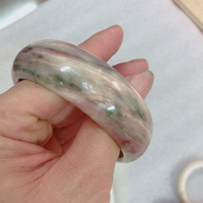 Vòng tay đá cẩm thạch ngọc màu thổ cẩm tự nhiên 100%cho tất cả các mệnh