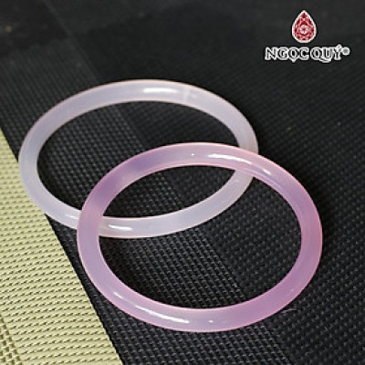 Vòng tay chalcedony bản tròn (bản 6 - 7mm) - Ngọc Quý Gemstones