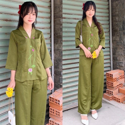 ĐỒ LAM ĐI CHÙA Sen Lụa Pháp Cao Cấp