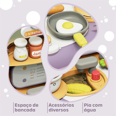 Đồ Chơi Ba Lô Nhà Bếp Gấu Xinh Xắn - Bear Magic Backpack Kitchen - Toys&Joys HY-21 (26 Chi Tiết)