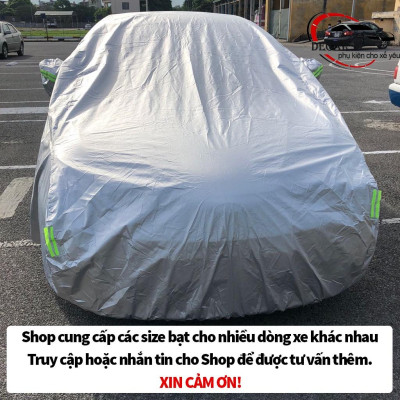 Bạt che nắng mưa bảo vệ xe ô tô Accent, bạt vải dù Oxford cao cấp bạc che ô tô 5 chỗ xe hơi 3 lớp