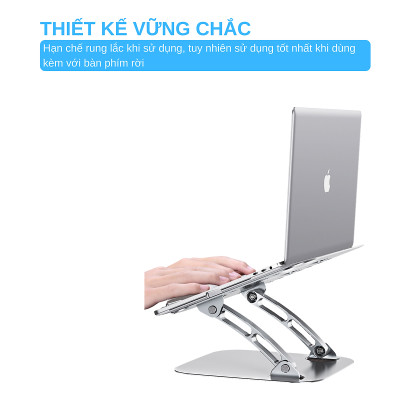 Giá Đỡ Cho Máy Tính, Laptop, iPad, Macbook Hợp Kim Nhôm Cao Cấp. Hỗ Trợ Tản Nhiệt Chống Mỏi Cổ, Vai, Gáy. Hàng Chính Hãng DEVO