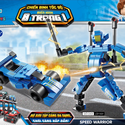 Bộ 8 Đồ Chơi Lắp Ráp Chiến Binh Tốc Độ Biến Hình 8 Trong 1 - Speed Warrior - Toys&Joys 8539 (886 Mảnh Ghép)
