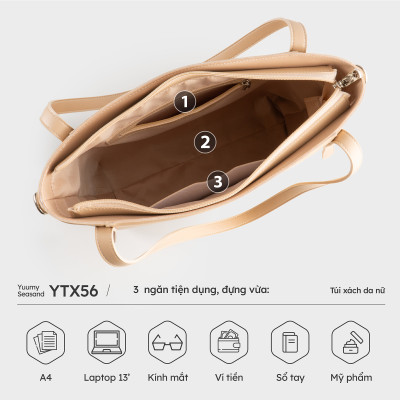 Túi Yuumy ( Thời trang nữ công sở dáng vuông - Túi xách da Seasand YTX56 )