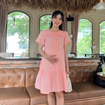 Đầm bầu đũi gân cổ sen thuỷ thủ phom suông đuôi cá bầu diện thoải mái