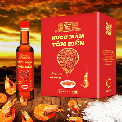 Đặc Sản Phan Thiết - [Combo 4 Chai] Nước Mắm Nhỉ Làng Chài Xưa Cá Cơm Than, Tôm Biển, Cá Cơm Ruột Đỏ, Chay 3 Trong 1 525Ml/Chai Nhựa