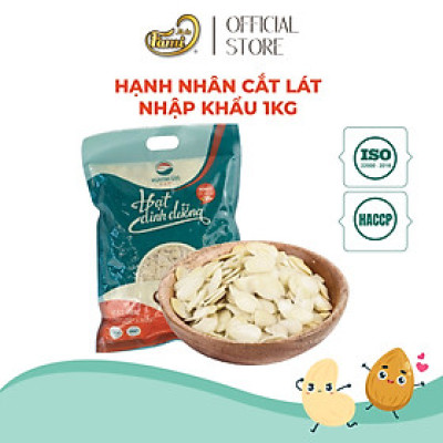 Hạnh nhân tươi cắt lát FAMINUTS bịch 1kg làm bánh, nấu chè khúc bạch