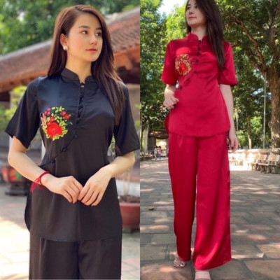 Đồ Lam Đi Chùa # Sẫm Lụa Cao Cấp # Quần Áo Nữ # Đồ Bộ Nữ