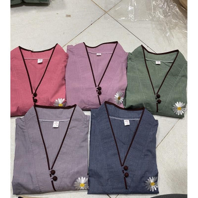 Đồ Lam Đi Chùa# Tim 2Nút # Đồ Bộ Nữ # Quần Áo Nữ