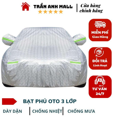 Bạt Phủ Xe Ô Tô 3 Lớp Tráng Nhôm Cao Cấp, Áo Trùm Bảo Vệ Xe TOYOTA INNOVA, Bạc Phủ Trùm Bảo Vệ Che Nắng