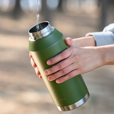 Bình giữ nhiệt LocknLock SLO Handle Tumbler 1L LHC4324BEG, Hàng chính hãng, thép không gỉ, quai xách linh hoạt - JoyMall