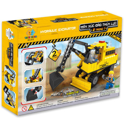 Đồ Chơi Lắp Ráp Máy Xúc Đào Thủy Lực 2 Trong 1 - Hydraulic Excavator - Toys&Joys 8632 (268 Mảnh Ghép)