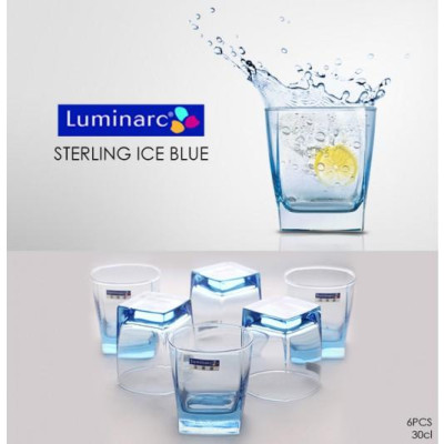Bộ 6 cốc (ly) thủy tinh vuông thấp Luminarc Sterling 30cl - J1582 | Hàng chính hãng