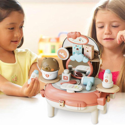 Đồ Chơi Ba Lô Trang Điểm Gấu Xinh Xắn - Bear Magic Backpack Dressing - Toys&Joys HY-22 (21 Chi Tiết)