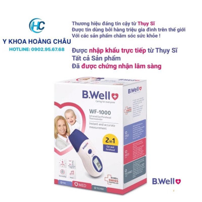 Nhiệt Kế Hồng Ngoại Đo Tai Trán Cho Bé B.Well WF-1000 [ Thụy Sỹ] 