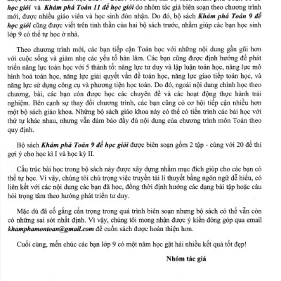 Khám Phá Toán 9 Để Học Giỏi (Dùng Chung Cho Các Bộ SGK Hiện Hành) (HA)