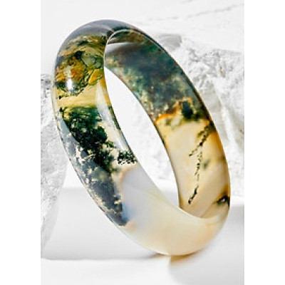 Vòng Tay Phong Thủy Nam Đá Băng Ngọc Thủy Tảo Huyết Liền Khối (54 mm) Nhiều Mệnh Ngọc Quý Gemstones