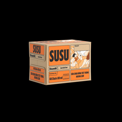 Sữa chua uống hương cam Vinamilk Susu - Thùng 48 chai 80ml