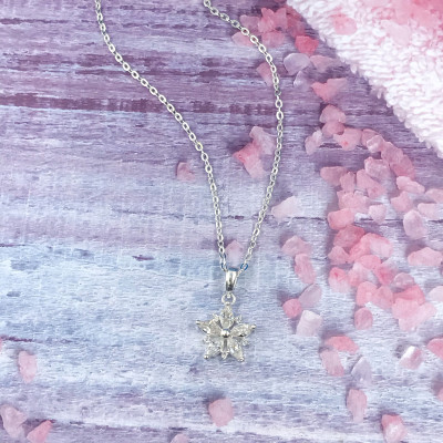 Dây Chuyền Nữ Bạc Hoa Xinh 5 Cánh Đính Đá BẠC HIỂU MINH DMD444
