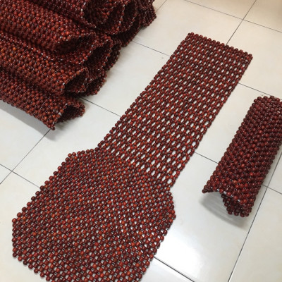 Đệm lót hạt gỗ tựa lưng massage lót ghế xe ô tô gỗ Nhãn tự nhiên