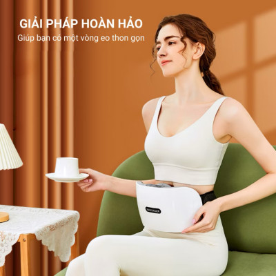 Máy Massage Bụng tan Mỡ, Đai Massage Đánh Tan Mỡ Bụng Cao Cấp Có Đèn Hồng Ngoại Tích Hợp Đá Nóng Giúp tan mỡ bụng 