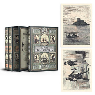 Sách - Bá tước Monte-Cristo, trọn bộ 3 tập, tặng kèm 02 postcards