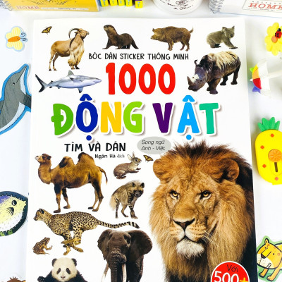 Sách - Bóc Dán Sticker Thông Minh 1000 Động Vật - Tìm Và Dán (Song Ngữ Anh Việt) - ndbooks