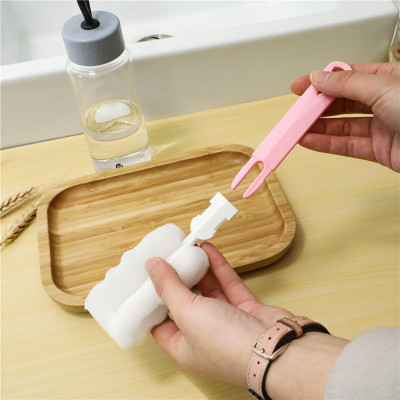 Cây cọ rửa ly cốc, chai lọ, bình sữa bằng mút xốp cán rời có móc treo tiện dụng cho gia đình, quán ăn, cà phê - Dụng cụ rửa ly cốc nhỏ gọn tiện dụng