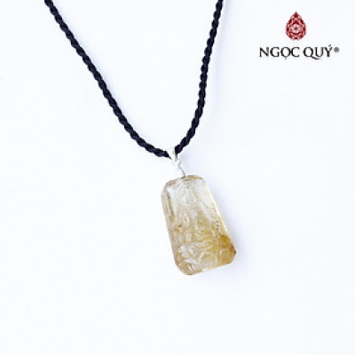 Mặt dây chuyền phật bà thạch anh tóc vàng 27x16mm mệnh thủy, kim - Ngọc Quý Gemstones