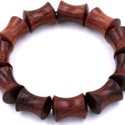 Chuỗi hạt đeo tay Gỗ Tử Đàn Hình Ống Tre - Vòng tay chuỗi hạt gỗ - vòng đeo tay size lớn