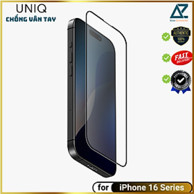 Miếng Dán Cường Lực Nhám Chống Vân Tay Kèm Khung Dán UNIQ OPTIX MATTE cho iphone 17/ 17 air/ 17 pro/ 17 pro max/ iPhone 16 /16 Plus/ 16 Pro/ iPhone 16 ProMax_ Hàng Chính Hãng