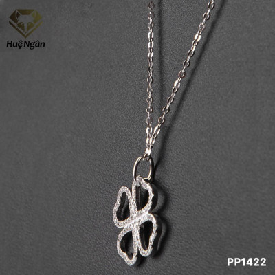 Dây chuyền bạc Ý 925 Huệ Ngân- Cỏ 4 lá may mắn PP1422