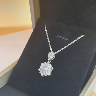 Dây Chuyền Vòng Cổ Bạc  925 Hoa Đính Đá Tinh Tế BẠC HIỂU MINH DMD473