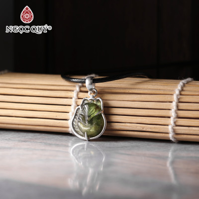 Mặt dây chuyền hồ ly sapphire bọc bạc mệnh thủy, mộc - Ngọc Quý Gemstones