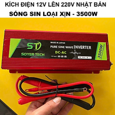 Kích Điện Inverter Cao Cấp Nhật Bản – 12V Lên 220V, Công Suất 3500W, An Toàn Tiết Kiệm