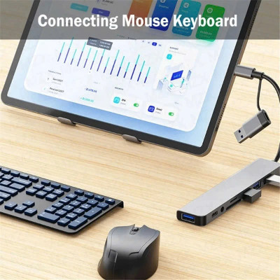Bộ Chuyển Đổi Hub USB C Hub 8 Trong 1 Type C 3.1 Sang USB 3.0/ Type C/ Đọc Thẻ SD / TF Cho MacBook Notebook Laptop Máy Tính - Hàng Nhập Khẩu