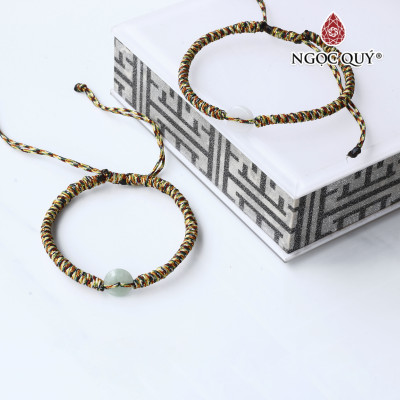 Vòng tay đồng điếu thắt dây đa sắc - Ngọc Quý Gemstones