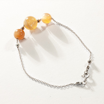 Lắ Tay Phong Thủy Đá Xà Cừ - Hắc Nguyệt Quang Thiên Nhiên Mix Bạc LT006