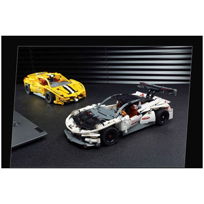 QMAN - 91008 Bộ đồ chơi xếp hình mô hình xe đua Ô tô trắng tốc độ Alabaster (KT 26.4x13.6x8.7cm)