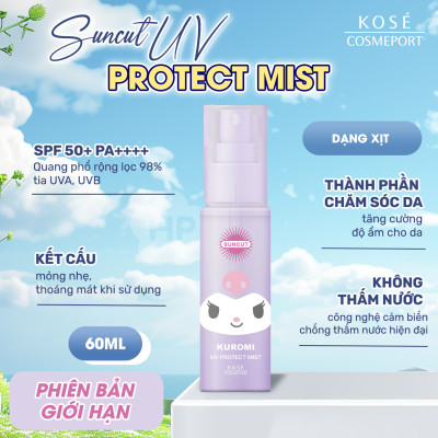 Phiên Bản Giới Hạn Xịt Chống Nắng Bảo Vệ Da Kose Suncut Kuromi UV Protect Mist SPF50+ PA++++ 60 G