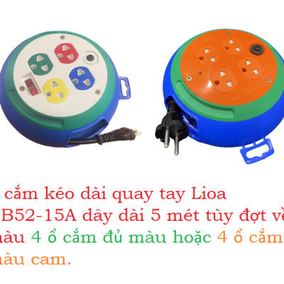 Ổ Cắm Lioa 3 Ổ Đa Năng Kéo Dài DB52-10A (Cuộn 5m)