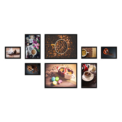 Bộ 8 Khung Hình Kính Treo Tường Tặng bộ ảnh như hình mẫu, Đinh Treo Tranh và sơ đồ treo - Khung Hình Phạm Gia PGCTK65