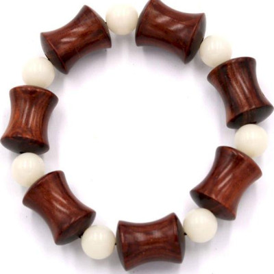 Vòng tay chuỗi hạt gỗ hồng hình ống tre HMB7