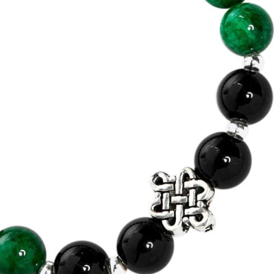 Vòng Đá Cẩm Thạch Sơn Thuỷ Phối Charm Bạc Ngọc Quý Gemstones VT35