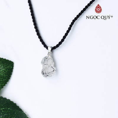Mặt dây chuyền tỳ hưu đá thạch anh tóc đen mệnh thủy, mộc - Ngọc Quý Gemstones