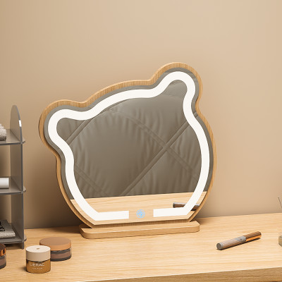 Gương trang điểm để bàn viền đèn led tai mèo decor cực xinh thương hiệu IGA - GP318