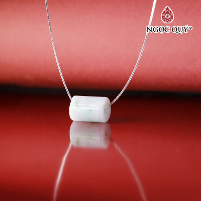 Dây chuyền cẩm thạch phỉ thúy 12x8mm mệnh hỏa mộc - Ngọc Quý Gemstones