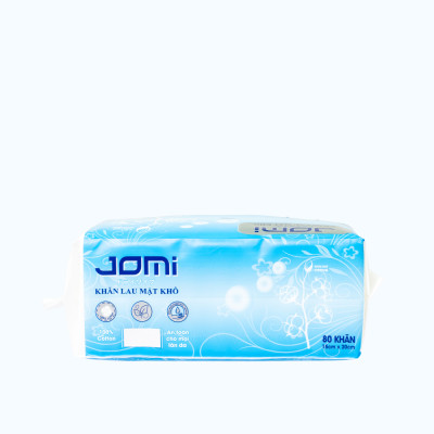 Khăn lau mặt khô Jomi 15x20cm (Gói 80 miếng)