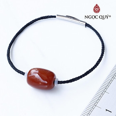 Vòng dây thép đá mã não đỏ mệnh hỏa, thổ - Ngọc Qúy Gemstones
