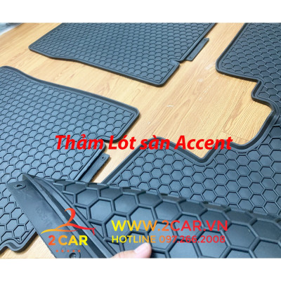 Thảm Lót Sàn Cao Su Xe Hyundai Accent 2018- 2021, 2022- Sàn Cao Su Đúc Accent Ko Mùi Mẫu Nissin chữ trắng